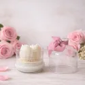 Świeca sojowa TULIPANY Białe z kloszem na prezent handmade